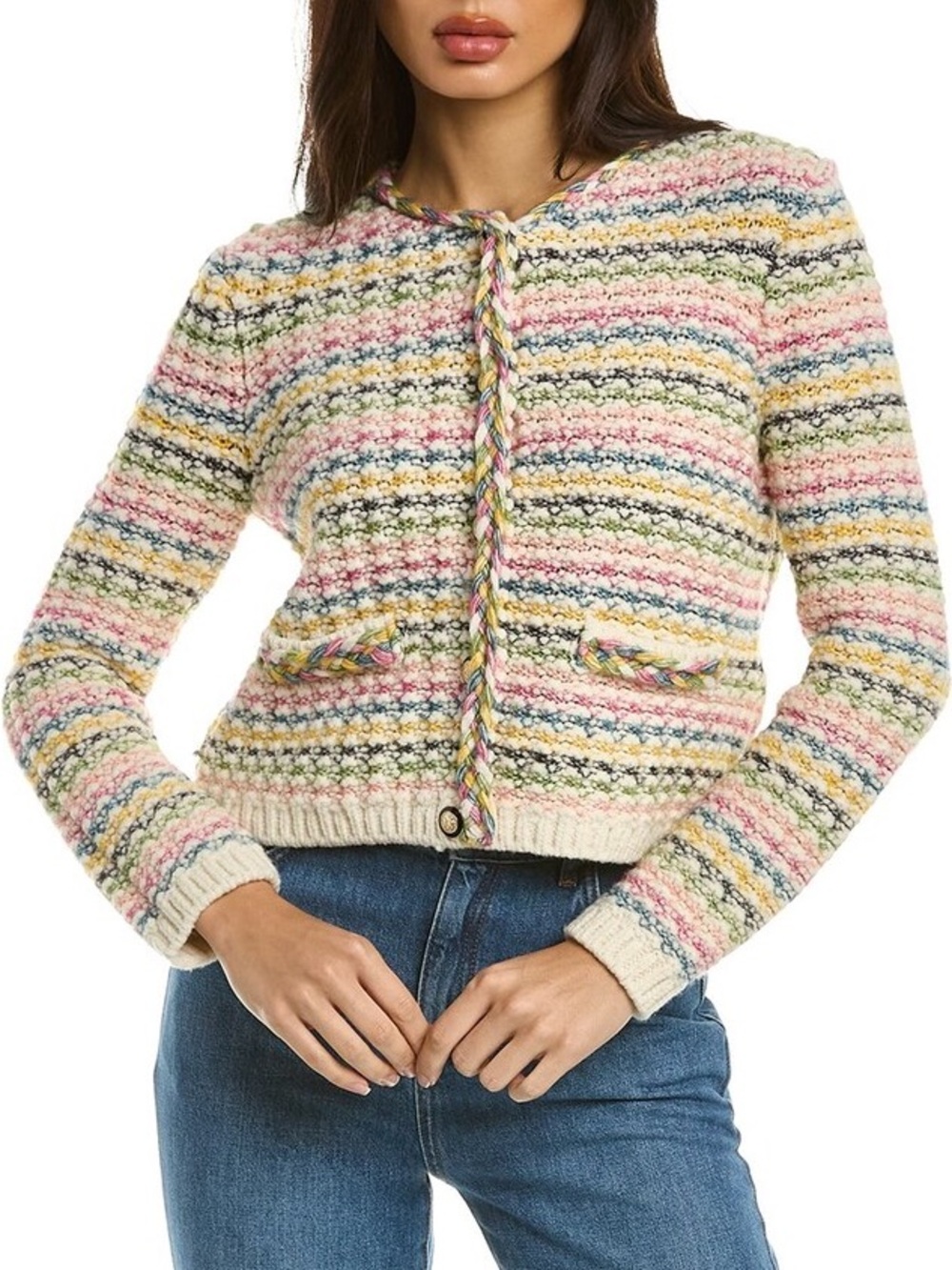 ba&sh Bianca Cardigan Multicolor Knit Size Large Sweater Wool Blend - Picture 11 of 17